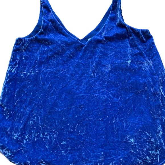 Loft womens size XS velvet top, sapphire - Picture 2 of 9